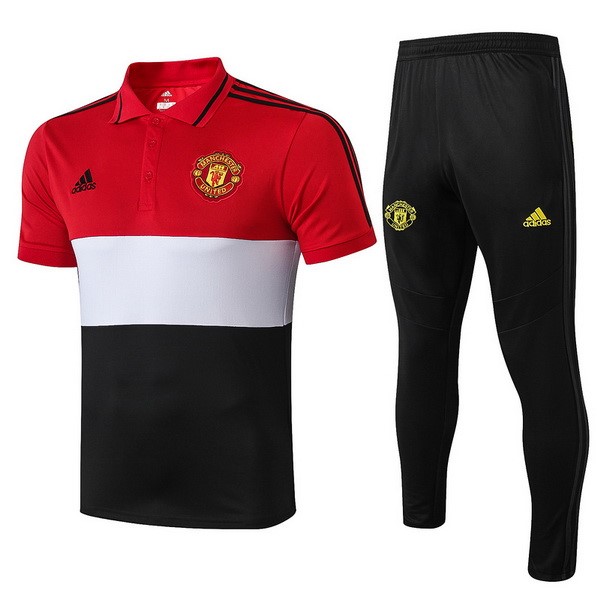 Polo Manchester United Conjunto Completo 2019-2020 Rojo Blanco Negro